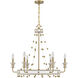 Iris 6 Light 31.5 inch White with Warm Brass Accents Chandelier Ceiling Light in White/Warm Brass