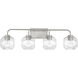 Baldwin 4 Light 32 inch Satin Nickel Bathroom Vanity Light Wall Light, Lighting One