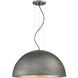 Sommerton 3 Light 24 inch Rubbed Zinc with Silver Leaf Pendant Ceiling Light