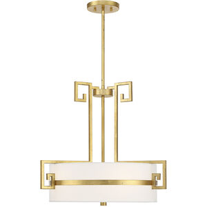 Quatrain 4 Light 22.75 inch True Gold Pendant Ceiling Light
