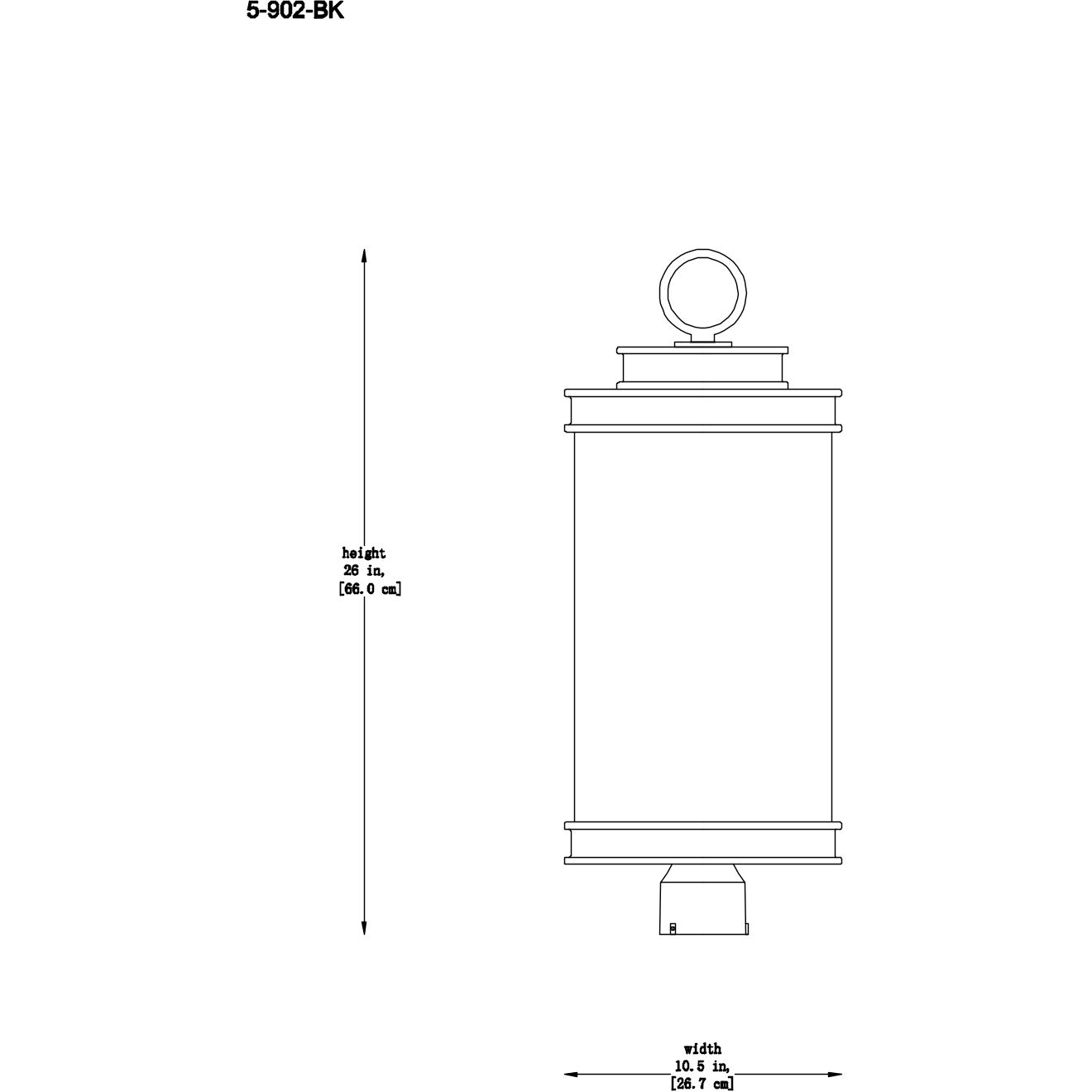 Englewood 3 Light 26 inch Black Outdoor Post Lantern