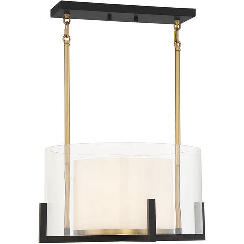 Eaton 1 Light 17 inch Matte Black with Warm Brass Accents Pendant Ceiling Light