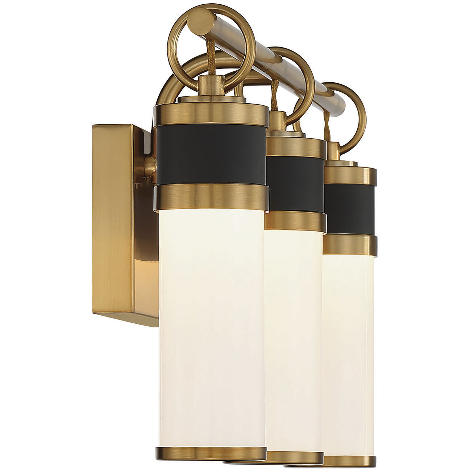 Abel LED 21 inch Black with Warm Brass Accents Bathroom Vanity Light Wall Light