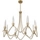 Sofia LED 36 inch Noble Brass Chandelier Ceiling Light