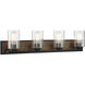 Sheppard 4 Light 32.75 inch Lodge Bathroom Vanity Light Wall Light, Lighting One (Open)