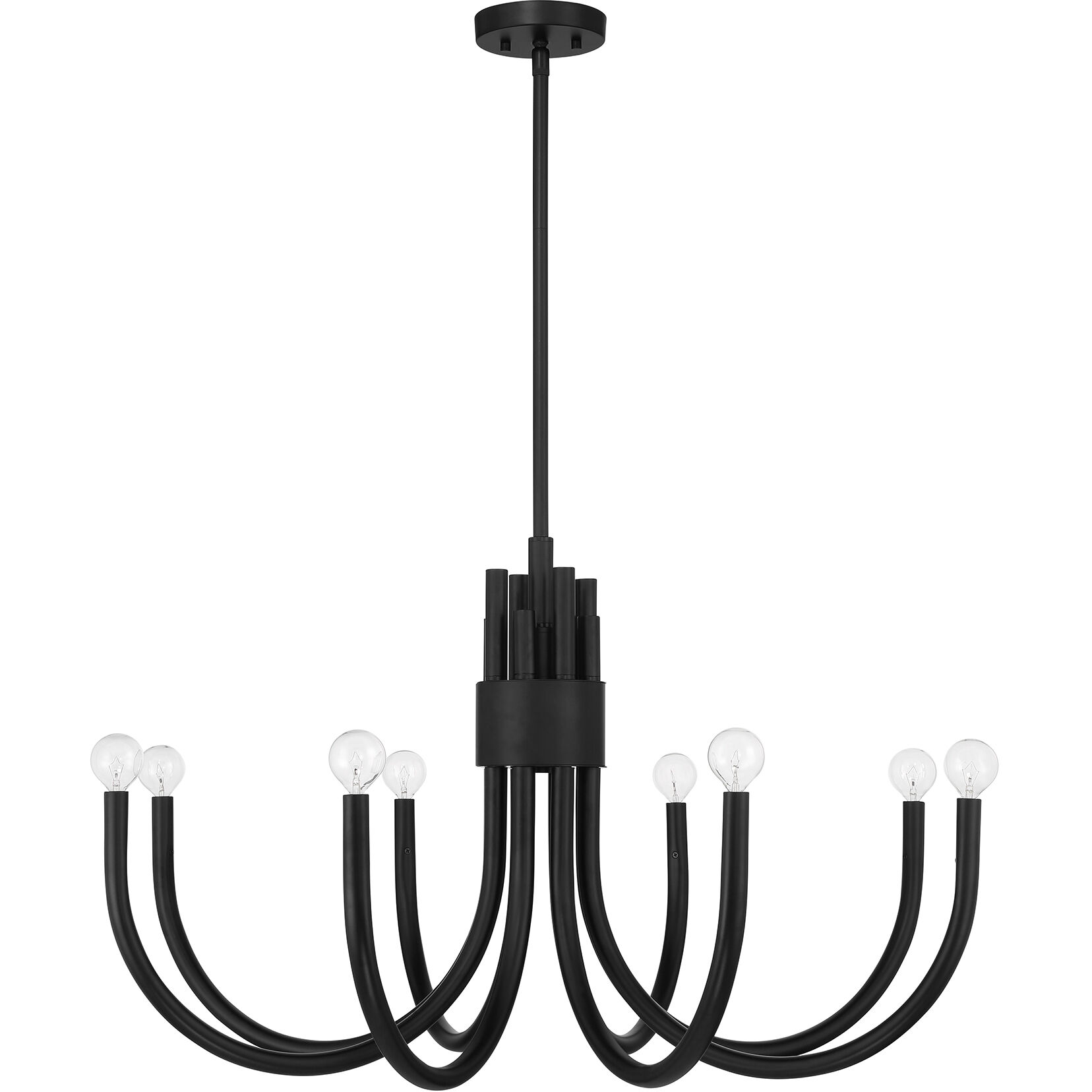 Sorrento 8 Light 34 inch Matte Black Chandelier Ceiling Light, Essentials