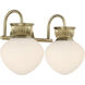 Melbourne 2 Light 16 inch Noble Brass Bathroom Vanity Light Wall Light
