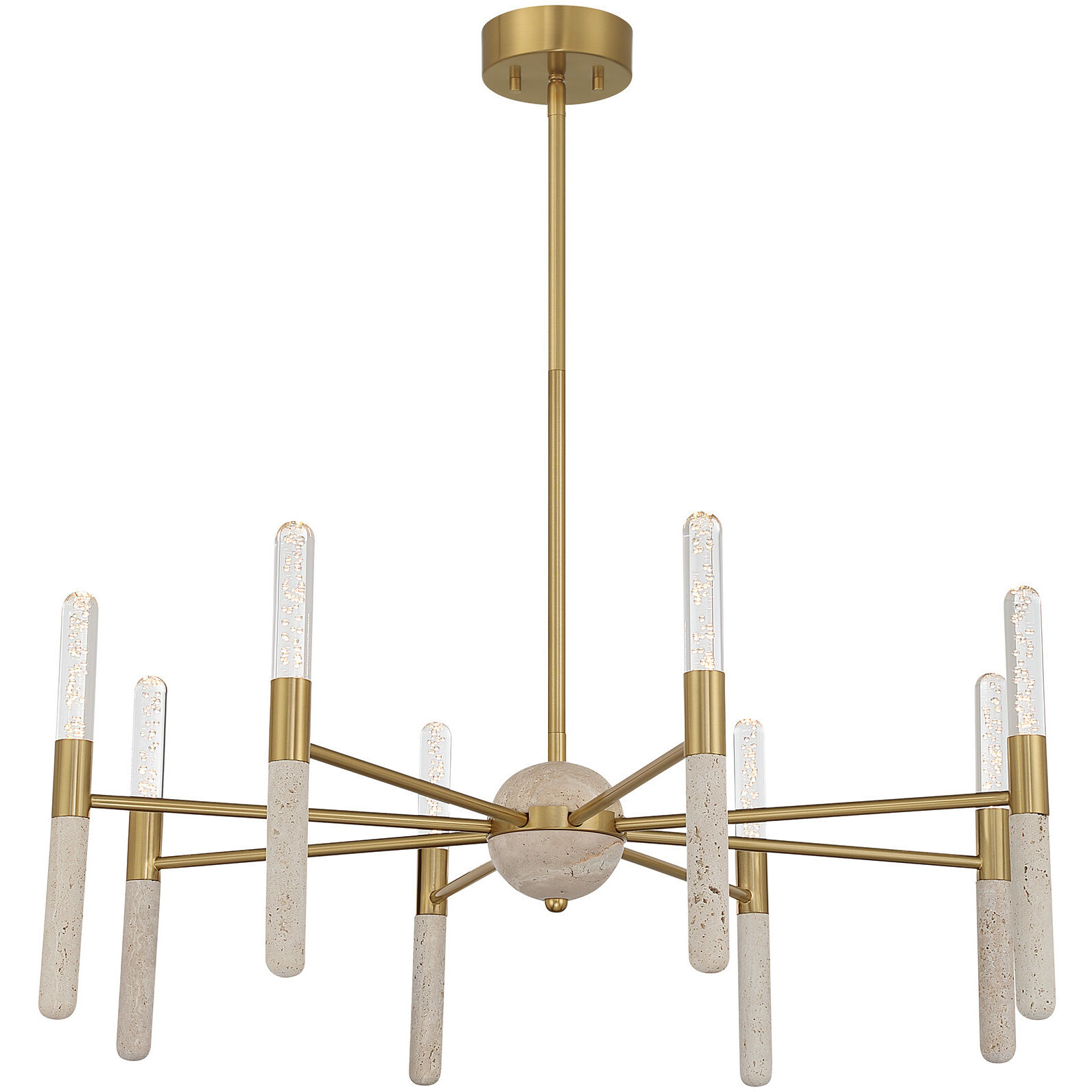 Linden LED 32 inch Warm Brass Chandelier Ceiling Light