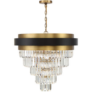 Marquise 9 Light 30 inch Black with Warm Brass Accents Chandelier Ceiling Light