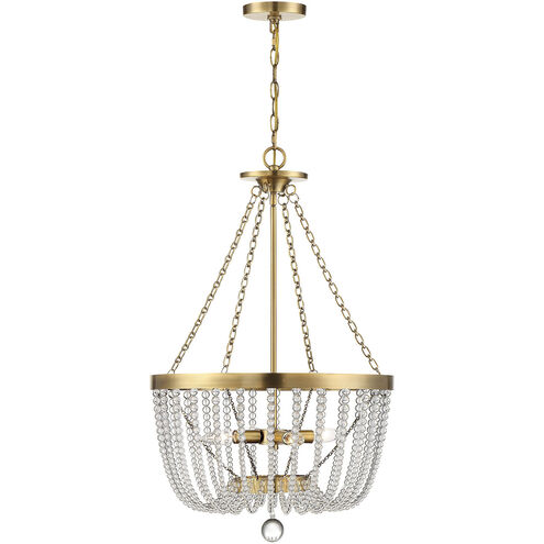 Bergamo 4 Light 19.83 inch Warm Brass Pendant Ceiling Light