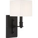Collins 1 Light 5.5 inch Matte Black Wall Sconce Wall Light, Lighting One