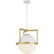 Carlysle 1 Light 15 inch White with Warm Brass Accents Pendant Ceiling Light in White/Warm Brass