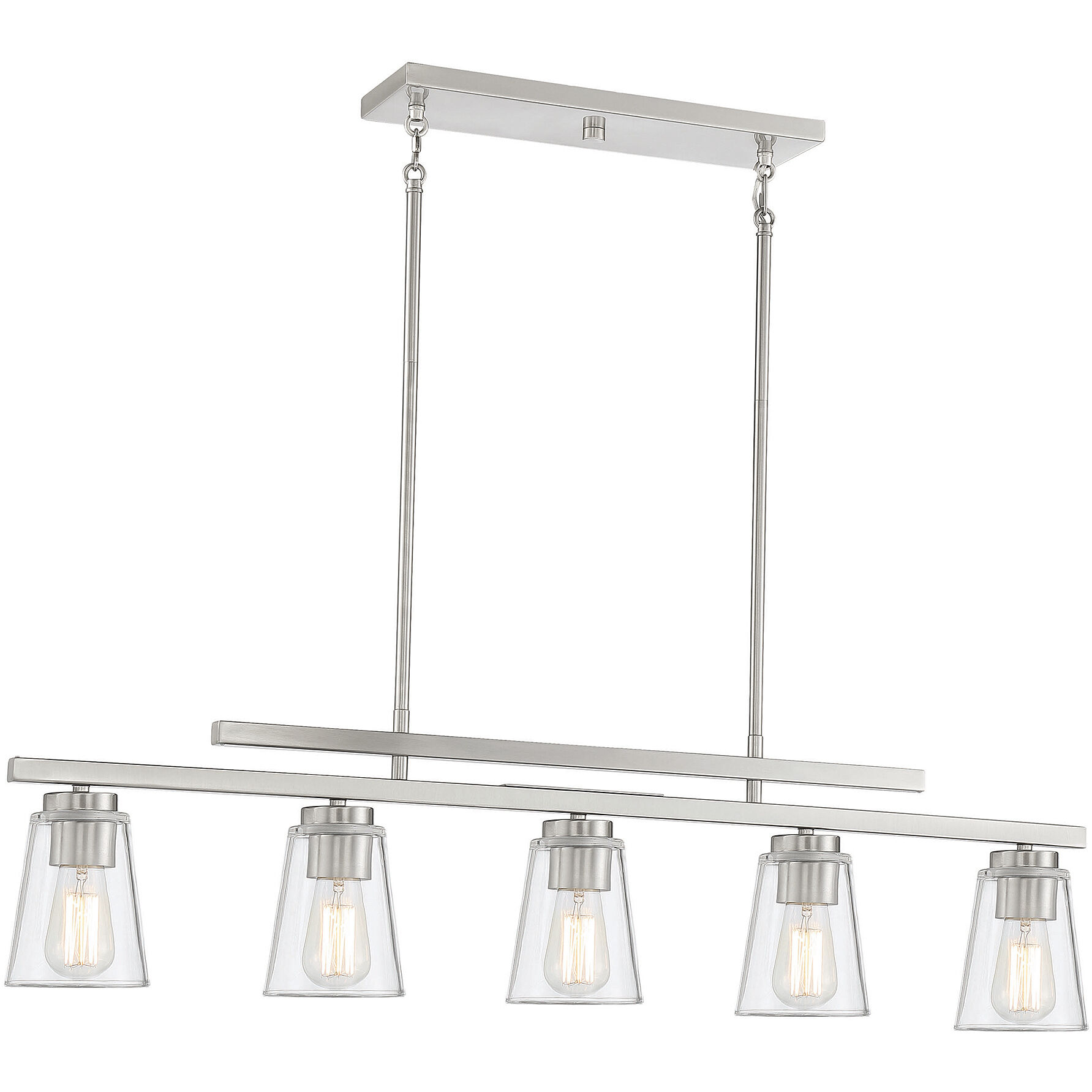 Calhoun 5 Light 40 inch Satin Nickel Linear Chandelier Ceiling Light, Essentials