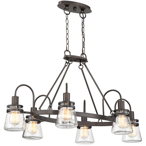 Portsmouth 6 Light 22 inch English Bronze Outdoor Linear Chandelier