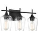 Octave 3 Light 21 inch Matte Black Bathroom Vanity Light Wall Light, Essentials