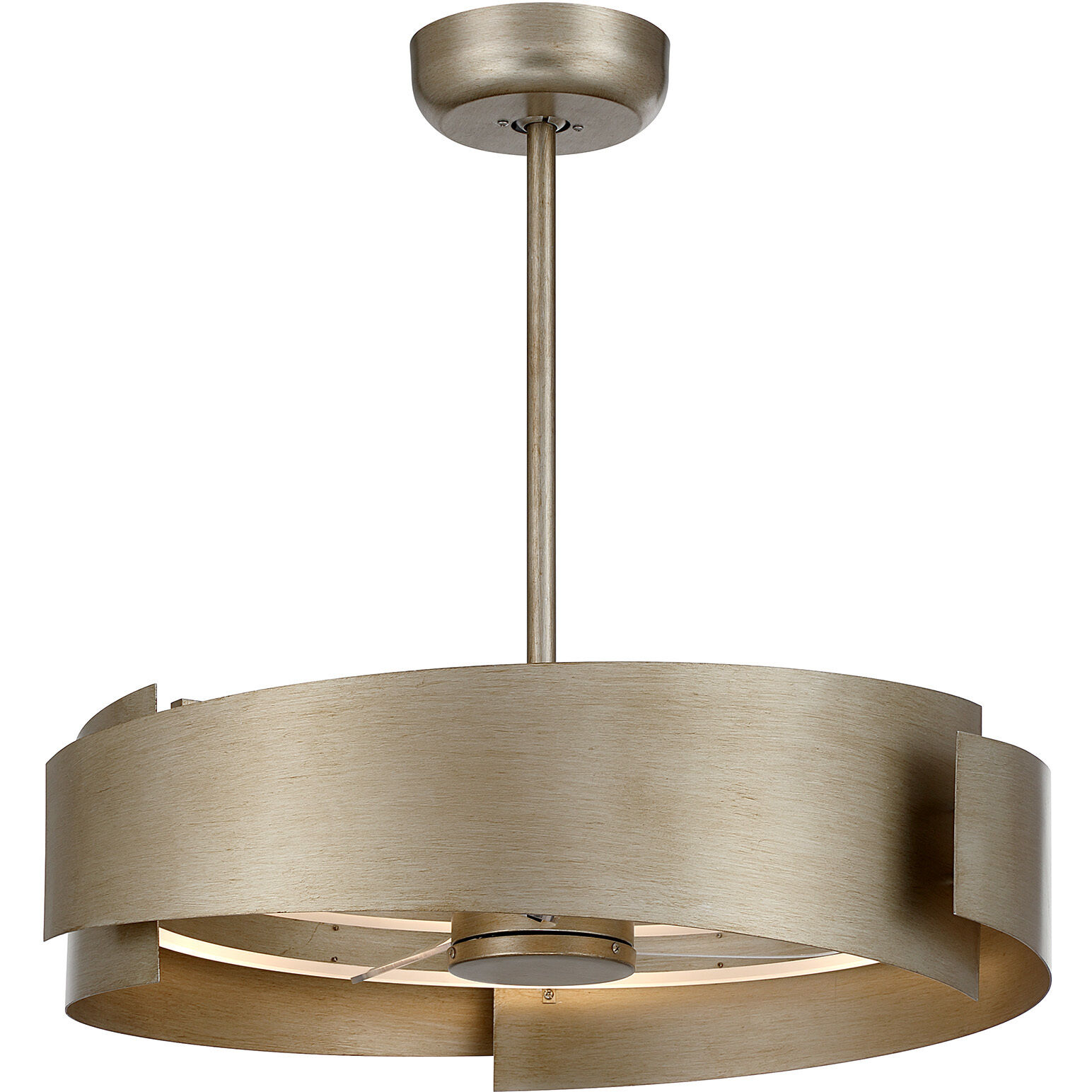 Amiena 18 inch Silver Patina with Clear Blades Fan D'Lier