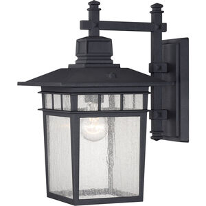 Linden 1 Light 15 inch Textured Black Outdoor Wall Lantern