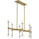 Kingsburg 12 Light 38 inch Warm Brass Linear Chandelier Ceiling Light