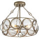 Warwick 3 Light 18 inch Brittannia Gold Convertible Semiflush Ceiling Light, Convertible