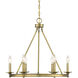 Middleton 6 Light 25 inch Warm Brass Chandelier Ceiling Light, Essentials
