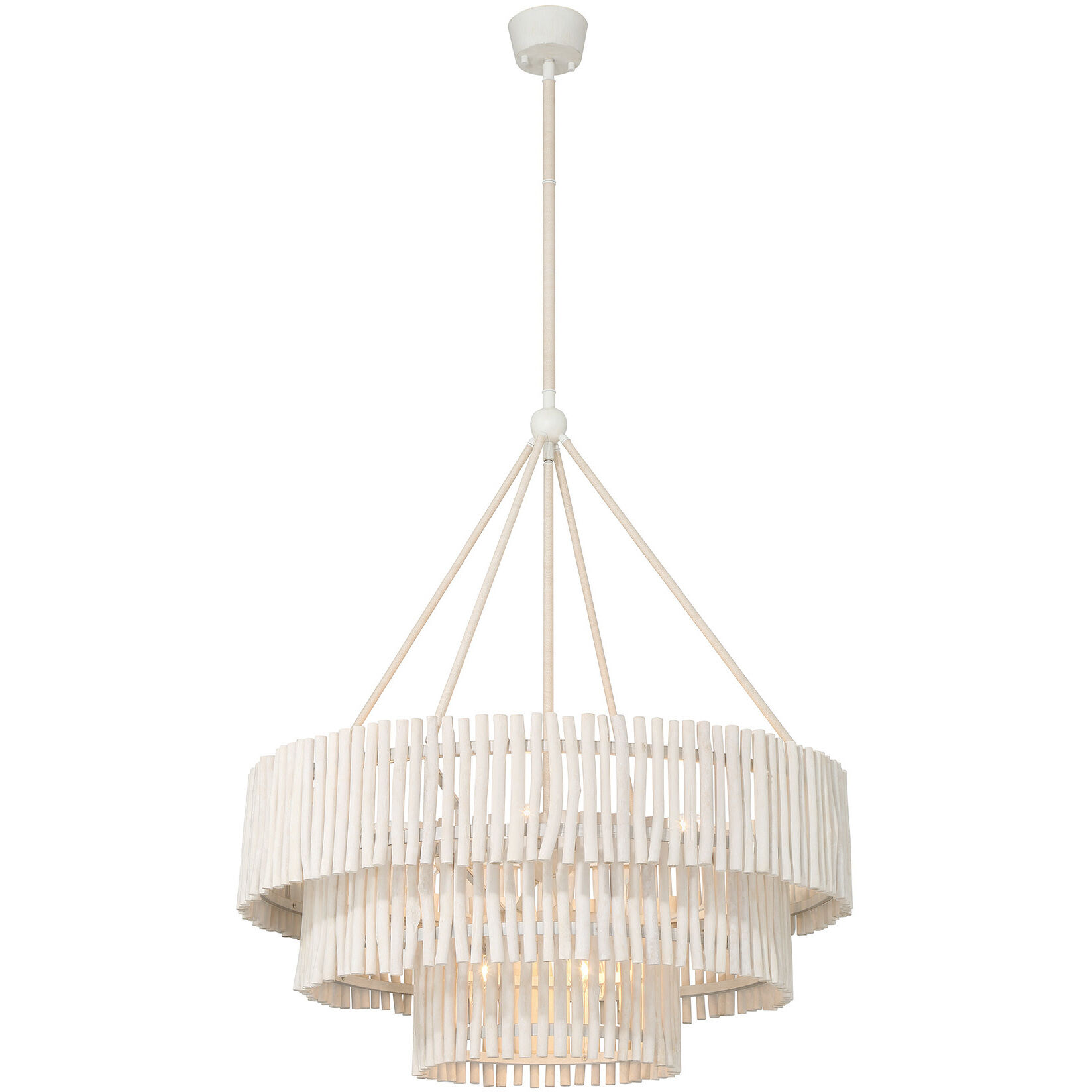 Phong 9 Light 30 inch Blanco Chandelier Ceiling Light