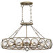 Warwick 6 Light 34.5 inch Brittannia Gold Linear Chandelier Ceiling Light