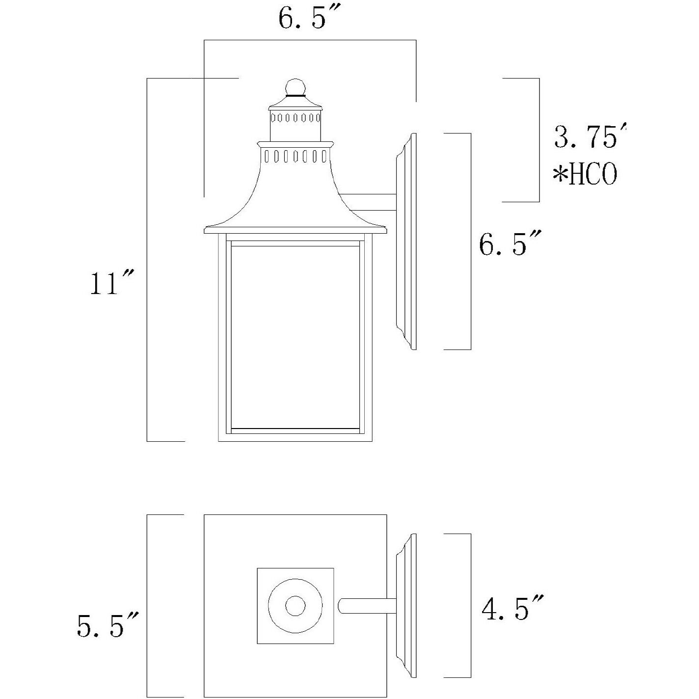 Monte Grande Outdoor Wall Lantern in Slate
