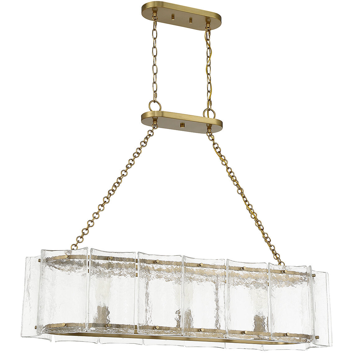 Genry 3 Light 41 inch Warm Brass Linear Chandelier Ceiling Light