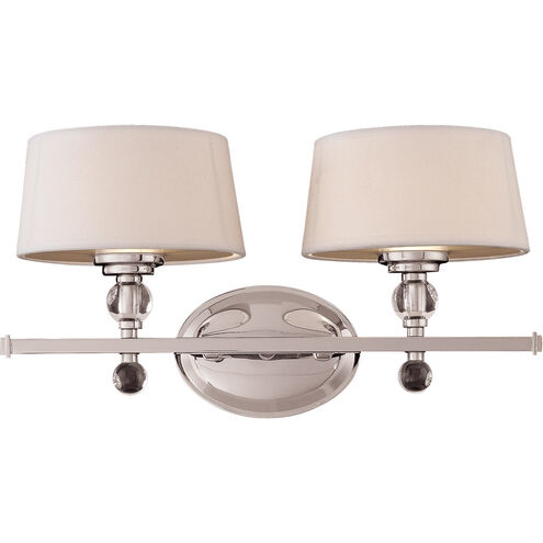 Murren 2 Light 18 inch Polished Nickel Bath Light Wall Light