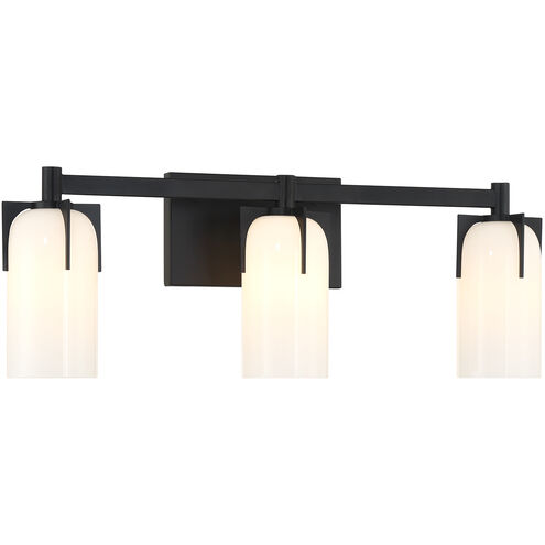 Caldwell 3 Light 24 inch Black Bathroom Vanity Light Wall Light