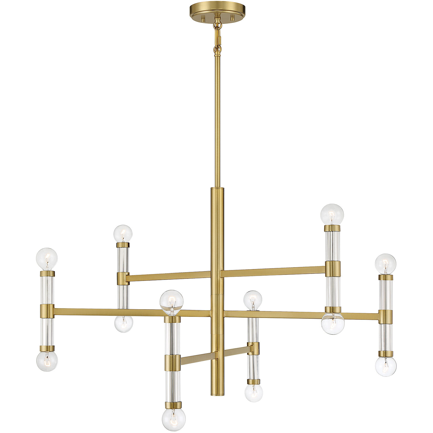 Kingsburg 12 Light 32 inch Warm Brass Chandelier Ceiling Light