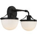 Meredith 2 Light 16.5 inch Matte Black Bathroom Vanity Light Wall Light