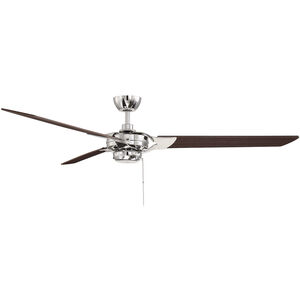 Monfort 62 inch Polished Nickel with Chestnut Blades Ceiling Fan