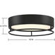 Creswell LED 15 inch English Bronze Flush Mount Ceiling Light, Oval