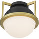 Carlysle 1 Light 15 inch Black with Warm Brass Accents Flush Mount Ceiling Light