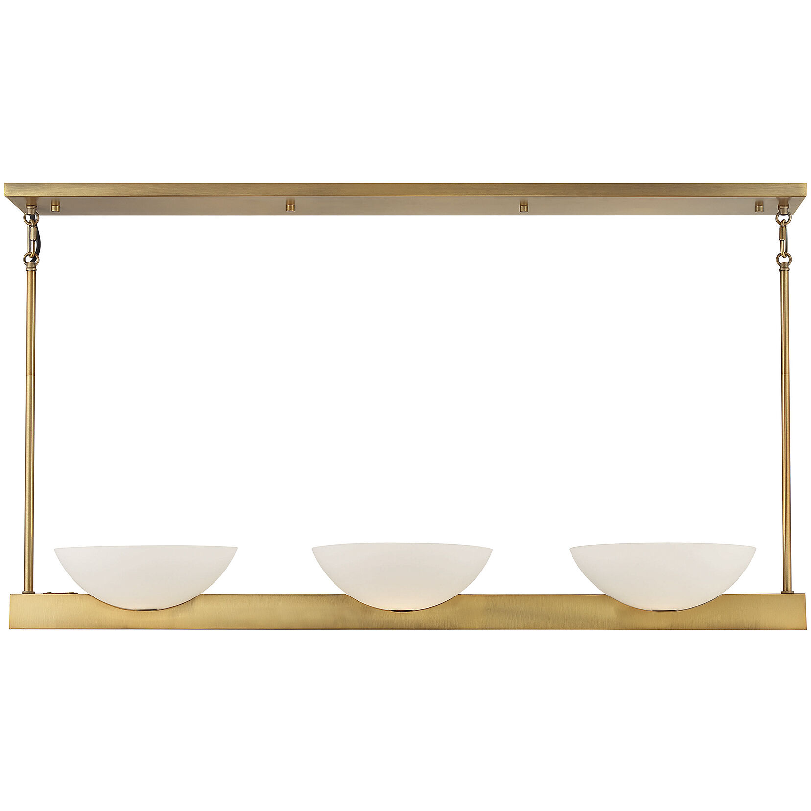 Fallon 3 Light 45 inch Warm Brass Linear Chandelier Ceiling Light, Essentials