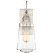 Macauley 1 Light 14 inch Satin Nickel Outdoor Wall Lantern
