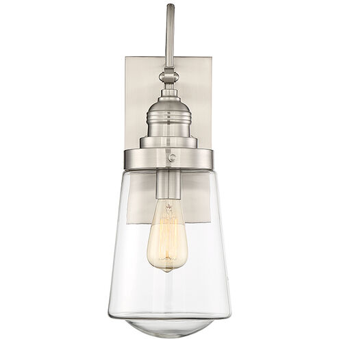 Macauley 1 Light 14 inch Satin Nickel Outdoor Wall Lantern