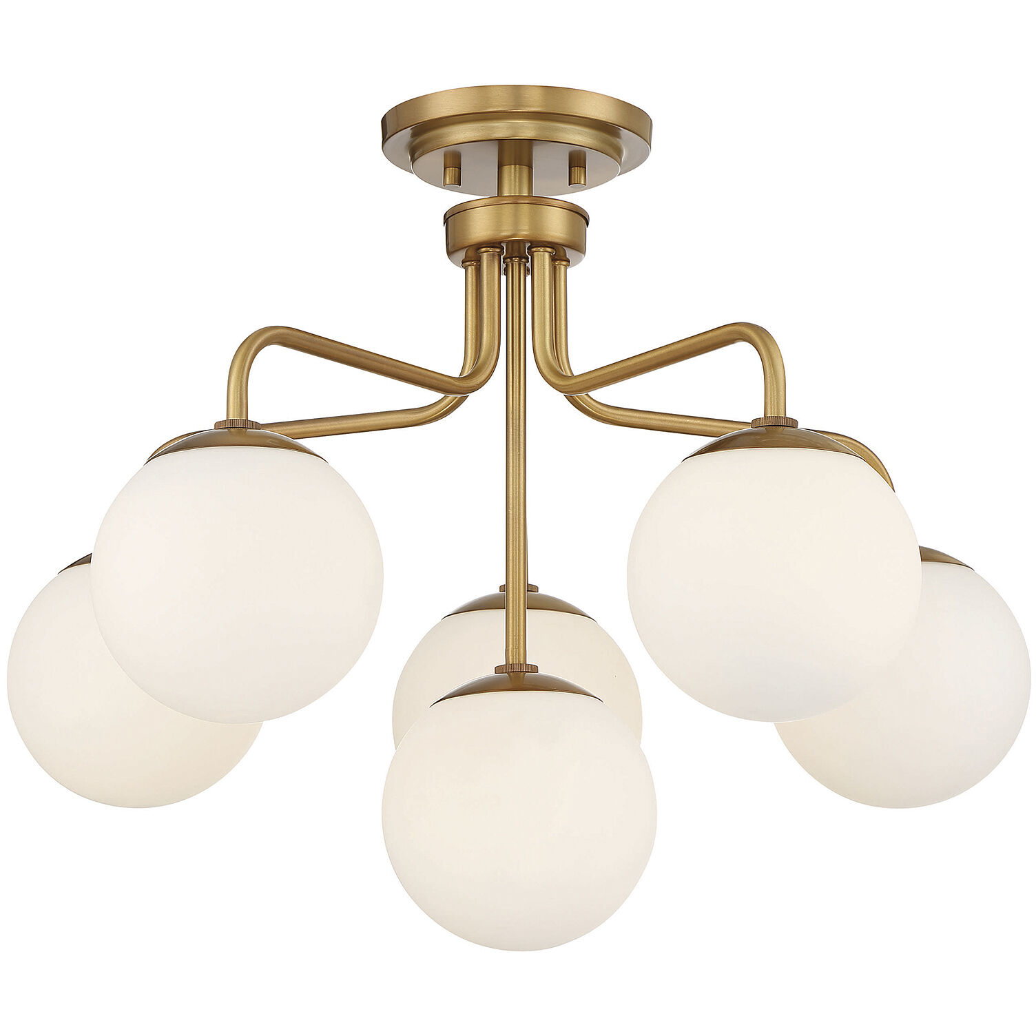 Marco 6 Light 24 inch Warm Brass Semi-Flush Ceiling Light, Essentials