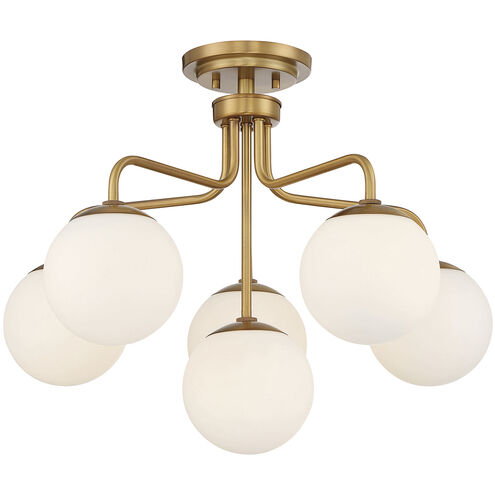 Marco 6 Light 24 inch Warm Brass Semi-Flush Ceiling Light, Essentials