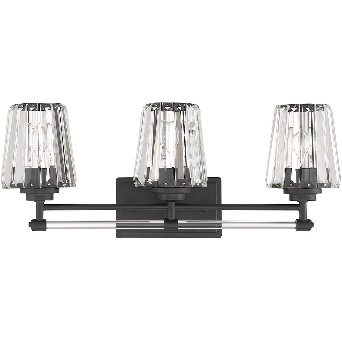 Garnet 3 Light 24 inch Black Bathroom Vanity Light Wall Light