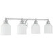 Melrose 4 Light 33.5 inch Polished Chrome Bathroom Vanity Light Wall Light, Essentials