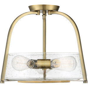 Dash 3 Light 16 inch Warm Brass Semi-Flush Ceiling Light