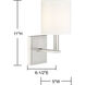 Waverly 1 Light 5 inch Satin Nickel Wall Sconce Wall Light, Essentials