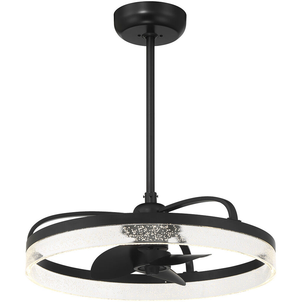 Lyria 14 inch Matte Black with Black Blades Fan D'Lier