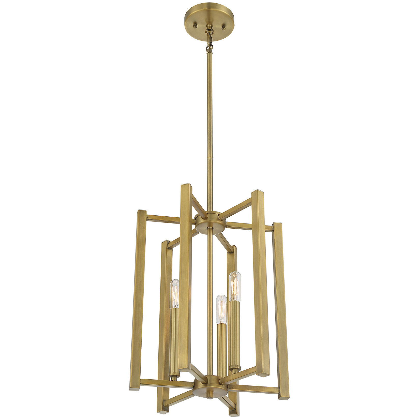 Benson 3 Light 13 inch Warm Brass Pendant Ceiling Light, Essentials