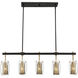 Dunbar 5 Light 40 inch Warm Brass with Bronze Linear Chandelier Ceiling Light