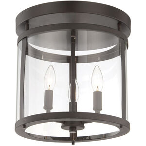 Penrose 3 Light 12.5 inch English Bronze Semi-Flush Ceiling Light, Essentials