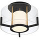 Eaton 1 Light 17 inch Matte Black with Warm Brass Accents Semi-Flush Ceiling Light