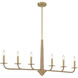 Cannon 6 Light 44 inch Warm Brass and Rope Chandelier Ceiling Light